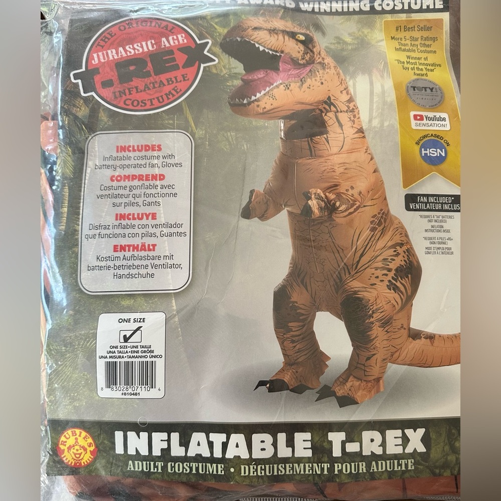 Adult inflatable t-Rex costume